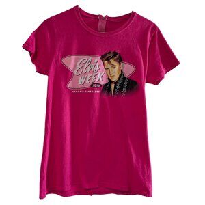 Elvis Week 2016 Memphis Women's T-Shirt, Size XS, Pink, Short Sleeve